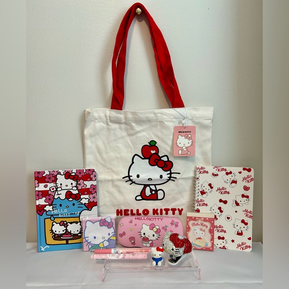 Hello Kitty Kids Tote Bag Set - Red and White